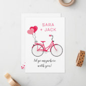 ラブハートサイクリックスバレンタパーソナライズされたンカスタム ノートカード (正面/裏面インサイチュ)