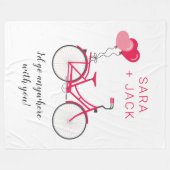 ラブハートサイクリックスバレンタパーソナライズされたンカスタム フリースブランケット (正面(横))