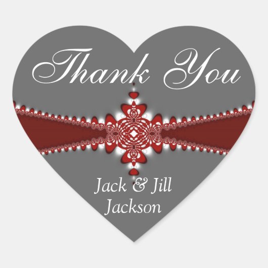 ラブハートサンキューステッカー ハートシール (正面)