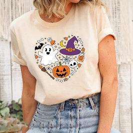ラブハートシェイプハロウィンクールの怖不気味いパーティー トライブレンドＴシャツ