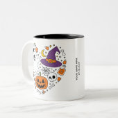 ラブハートシェイプハロウィーン誕生日キープサケ ツートーンマグカップ (正面左)