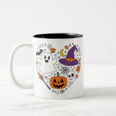 ラブハートシェイプハロウィーン誕生日キープサケ ツートーンマグカップ (左)