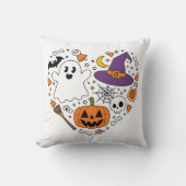 ラブハートシェイプ私たちの最初のハロウィンファミリーニューホーム クッション (正面)