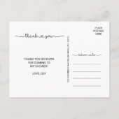 ラブハートシンプルブライダルシャワー結婚ズサンキュー ポストカード (裏面)