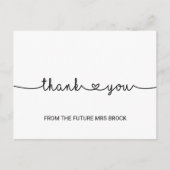 ラブハートシンプルブライダルシャワー結婚ズサンキュー ポストカード (正面)