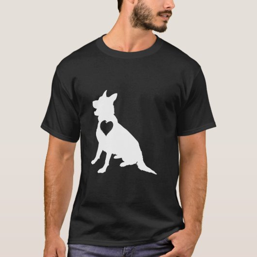 ラブハートジャーマンシェパード Tシャツ (正面)