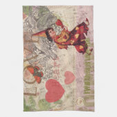 ラブハートスウィートバレンタインケルブ キッチンタオル (縦)