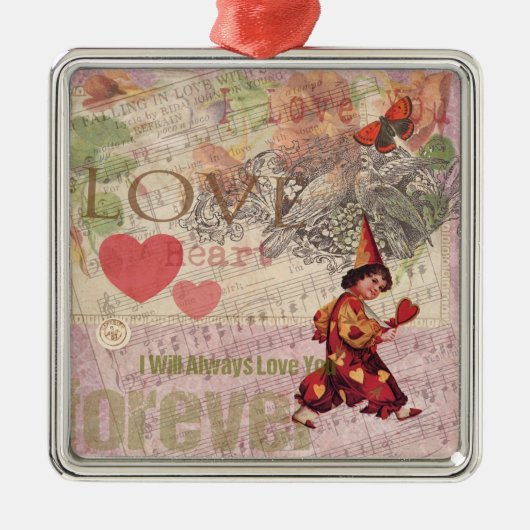ラブハートスウィートバレンタインケルブ メタルオーナメント (正面)
