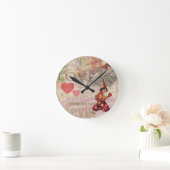 ラブハートスウィートバレンタインケルブ ラウンド壁時計 (ホーム)