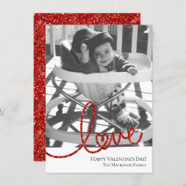 ラブハートスクリプト |写真モダン赤と白 シーズンカード