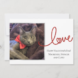 ラブハートスクリプト |写真モダン赤と白 シーズンカード