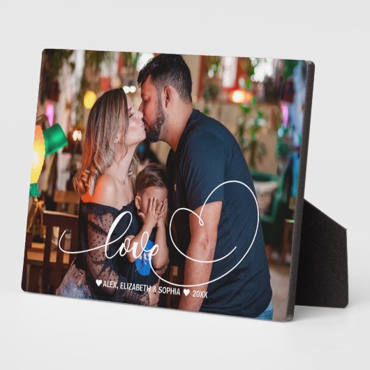 ラブハートスクリプト |家族の写真 フォトプラーク (側面)