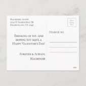 ラブハートスクリプト |赤モダングリッターバレンタイン シーズンポストカード (裏面)