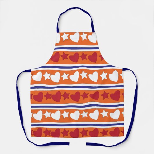 ラブハートスターストライプズ エプロン (正面)