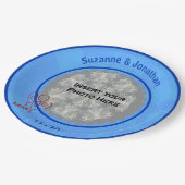 ラブハートスパーソナライズされたブル結婚ーの写真 ペーパープレート (アングル)