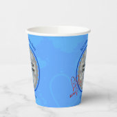 ラブハートスパーソナライズされたブル結婚ーの写真 紙コップ (左)