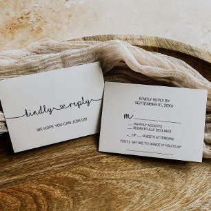 ラブハートソングリクエストRSVPカード 出欠カード