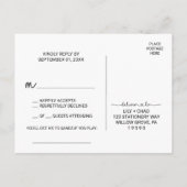 ラブハートソングリクエストRSVPポストカード インビテーションポストカード (裏面)