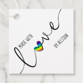 ラブハートタイポグラフィー 手作りの愛を込めたギフトタグ フェイバータグ (正面)