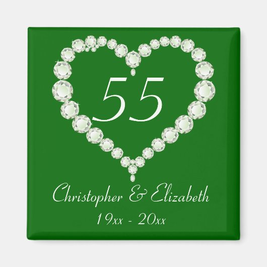 ラブハートダイヤモンドエメラルドアニバーサリー マグネット (正面)