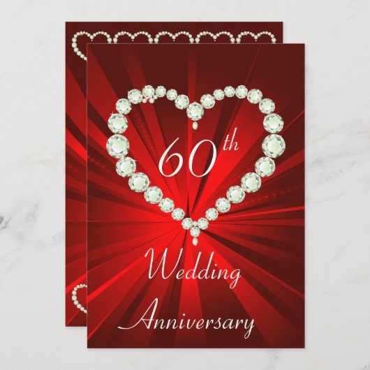 ラブハートダイヤモンド記念日パーティー 招待状 (正面/裏面)