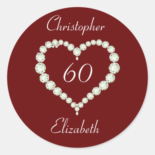 ラブハートダイヤモンド記念日 ラウンドシール (正面)