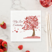 ラブハートツリーバレンタインデー記念日 スタンダードランチョンナプキン (インサイチュ)