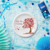 ラブハートツリーバレンタインデー記念日 ペーパープレート (パーティー)