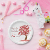 ラブハートツリーバレンタインデー記念日 ペーパープレート (パーティー)