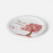ラブハートツリーバレンタインデー記念日 ペーパープレート (アングル)
