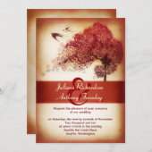 ラブハートツリー結婚の発表 – 招待 招待状 (正面/裏面)