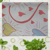 ラブハートティータオル キッチンタオル (折り畳み)