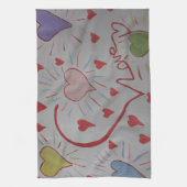 ラブハートティータオル キッチンタオル (縦)