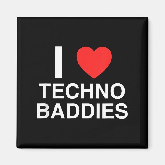 ラブハートテクノ野郎面白いEDMフェスティバルレイブ マグネット (正面)