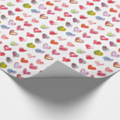 ラブハートデザイン カラフル ラッピングペーパー (角)