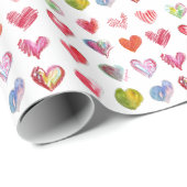 ラブハートデザイン カラフル ラッピングペーパー (ロールコーナー)