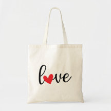 ラブハートトートバッグ - かわいいLOVEエコバッグ