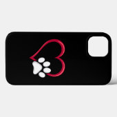 ラブハートドッグポーバレンタインデー犬愛好家 Case-Mate iPhoneケース (裏面 (横))
