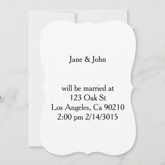 ラブハートネオンホットピンクブラック結婚式招待状 招待状 (裏面)