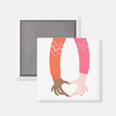 ラブハートハンズア感動的ート マグネット (正面/裏面)