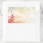 ラブハートバニー 長方形シール (バッグ)