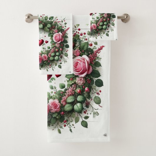 ラブハートバラバレンタインデー バスタオルセット (インサイチュ)