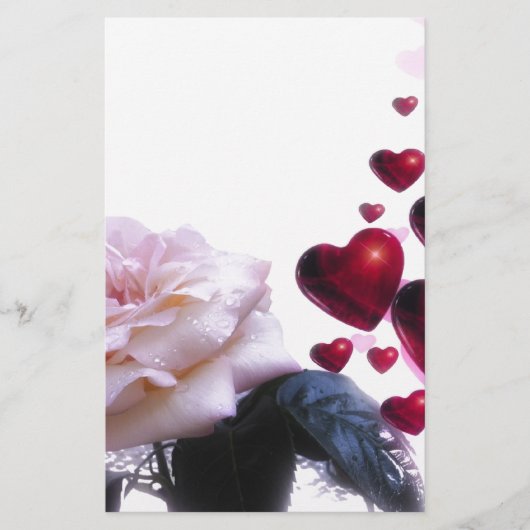 ラブハートバラ花フラワーデスティニー自然 便箋 (正面)