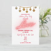 ラブハートバレンタインデーパーティーのストリング 招待状 (スタンド正面)