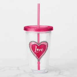 ラブハートバレンタインデー アクリルタンブラー