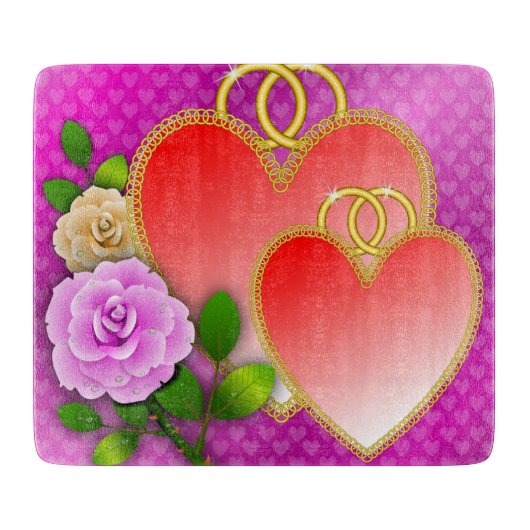 ラブハートバレンタインデー カッティングボード (正面)