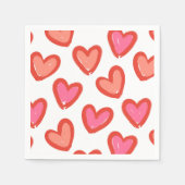 ラブハートバレンタインデー スタンダードカクテルナプキン (正面)