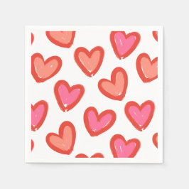 ラブハートバレンタインデー スタンダードカクテルナプキン