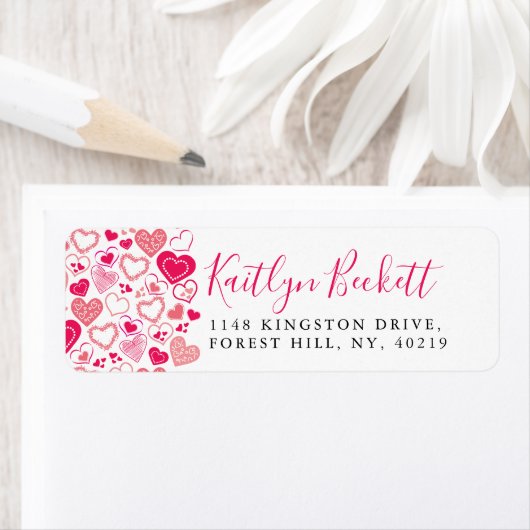 ラブハートバレンタインデー ラベル (インサイチュ)