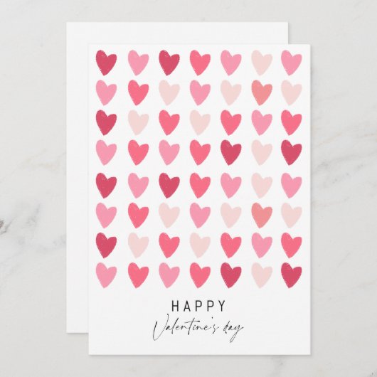 ラブハートバレンティヌデイカード 招待状 (正面/裏面)